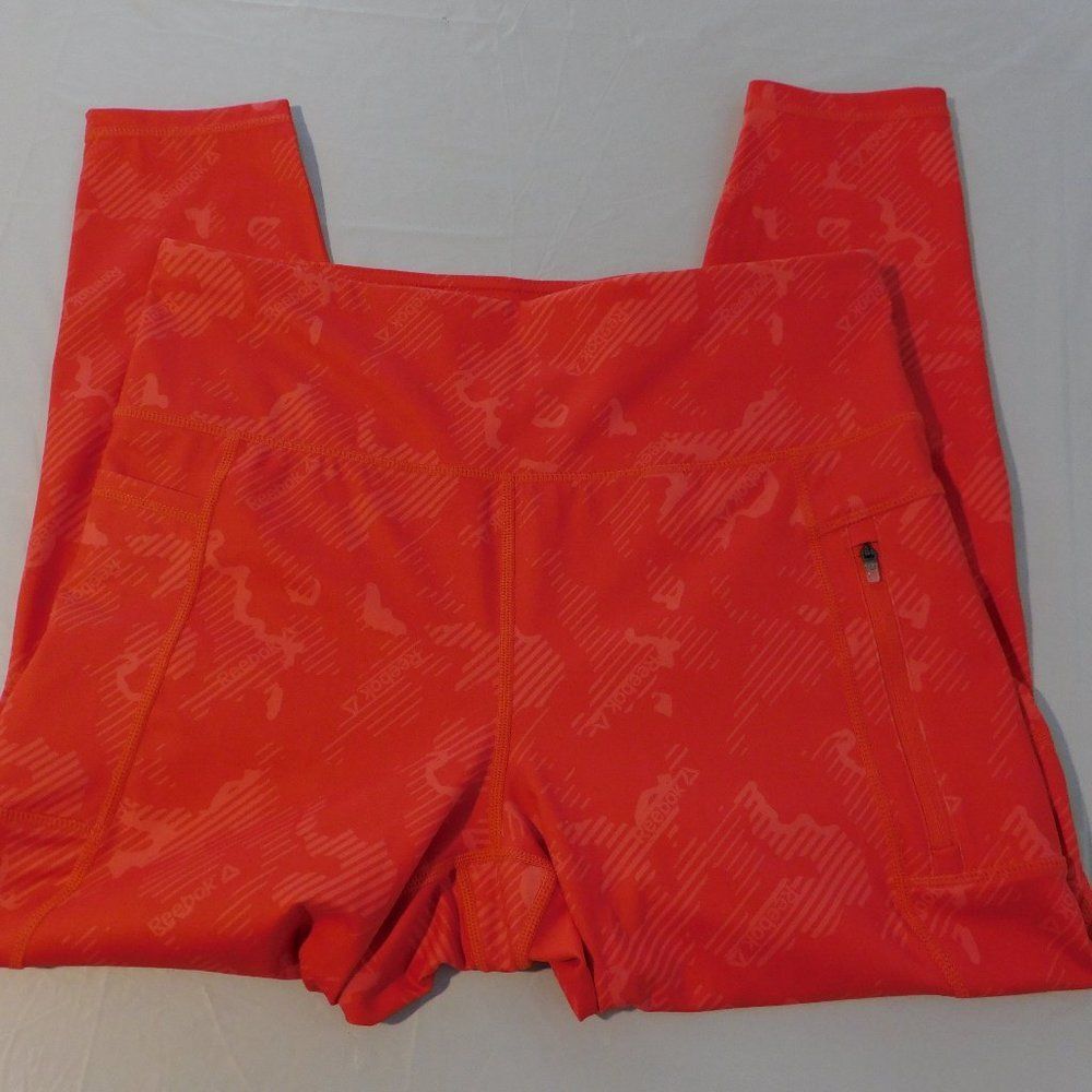 Reebok Athletic High Waisted Pants Leggings Sz XL Zipper Pocket and Side Pocket